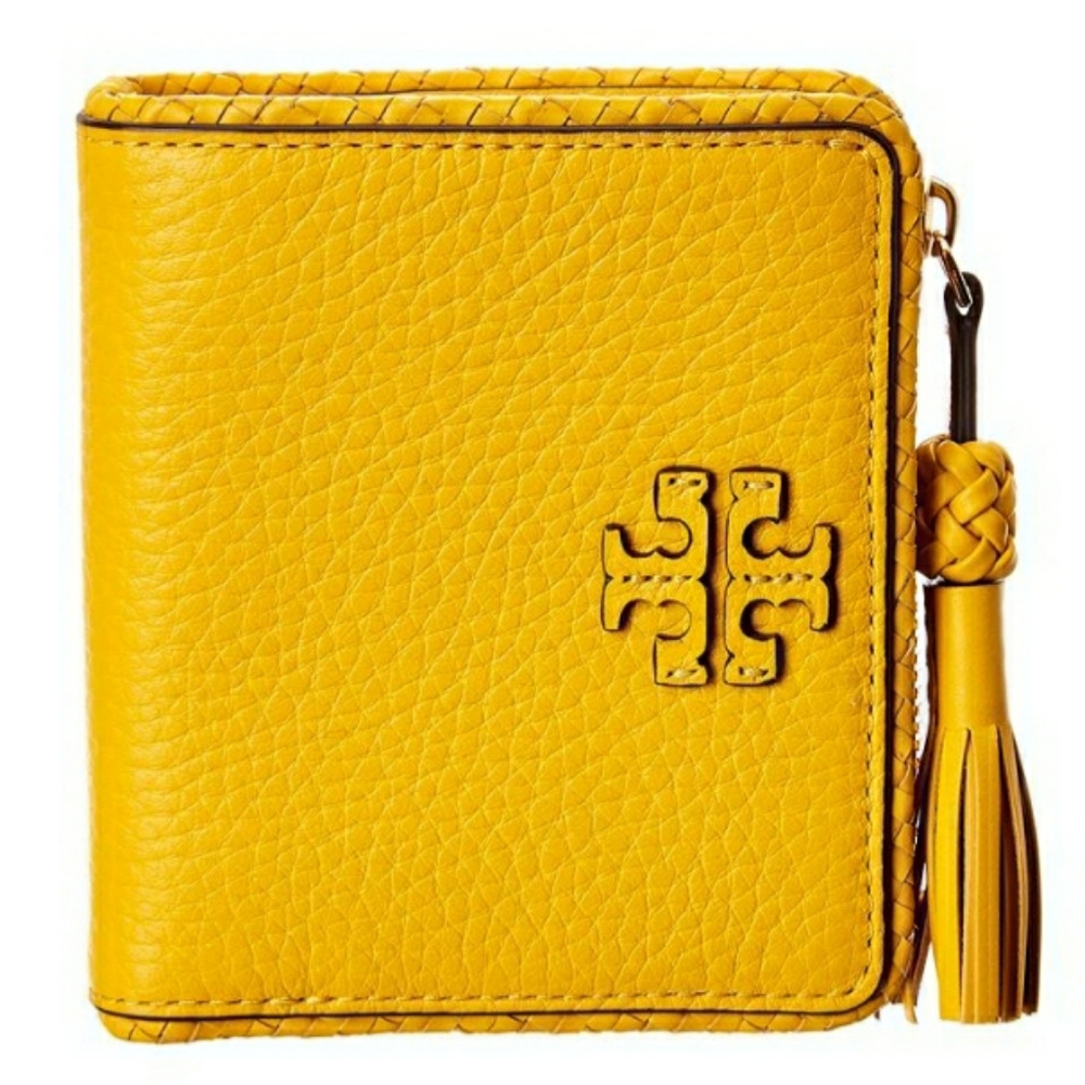 Tory Burch- Taylor Mini Leather Wallet, Yellow-EUC